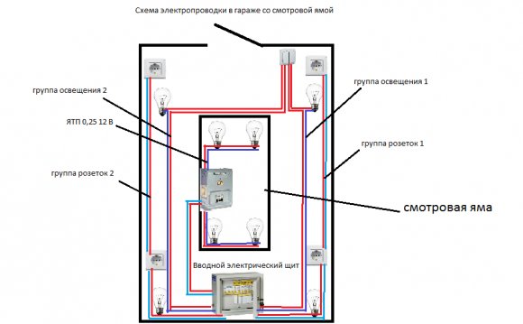 Схема Электропроводки Гаража